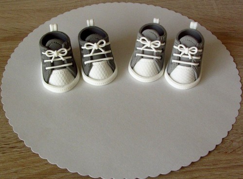Babyschuhe fondant taufe - fondant,