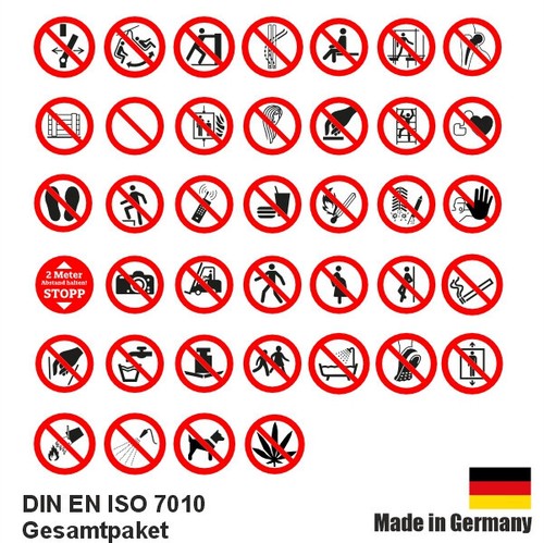 Verbotszeichen gemäß asr - verbotszeichen,