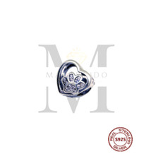 Charms Anhänger Herz Pfote in 925 Silber Bead, Beads Love