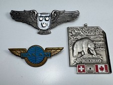 3 Stk ABZEICHEN SCHWEDEN NAVIGATOR + PAN AM WINGS + BLACK BEAR CANADA