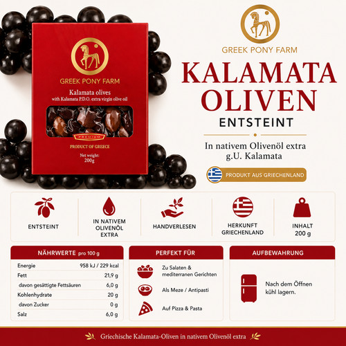 Kalamata oliven entsteint u - oliven, g.u