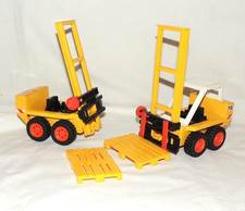 Playmobil 2 Gabelstapler mit 2 Paletten von 1980 Playmobil System Geobra 3506