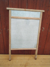 altes Waschbrett Zink Holzrahmen Waschküche DDR Haushalt Deko