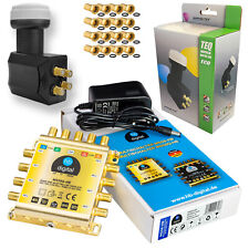 SET Multischalter 5/8 Switch MS58Q-HB SAT Verteiler+Smart Quattro LNB HDTV 3D 4K