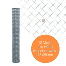Volierendraht 4-Eck Maschendraht 1,0 x 10m 25x25 mm Gartenzaun Zaun verzinkt