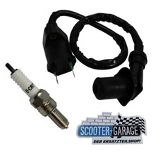 Zündspule + Zündkerze für Peugeot Jetforce C-Tech 50 2T / Speedfight 3 50 2T etc