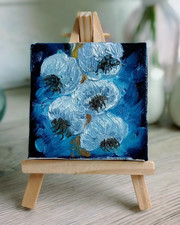 Garlic oil painting 7x7cm - oil,