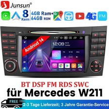 8Kern Android 14 DAB+ Autoradio Navi 64GB DVD Mercedes G/CLS/E-Klasse W211 W219