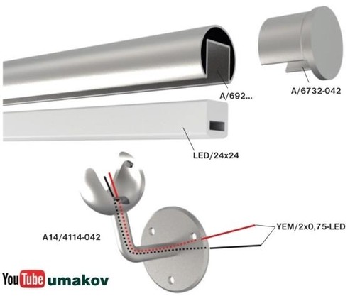 Led handlaufprofil profil - handlaufprofil, u-profil