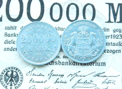 Notgeld 200000 mark hamburg - notgeld,