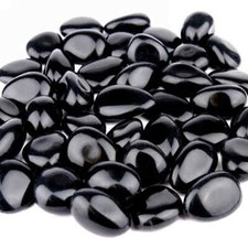 Obsidian schwarz trommelsteine - schwarz,