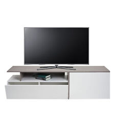B-Ware TV-Rack MCW-L34, Fernsehtisch Kommode, Holz Staufach, Beton-Optik weiß