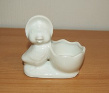 Eierbecher mit Küken Vogel Hut weiß Keramik