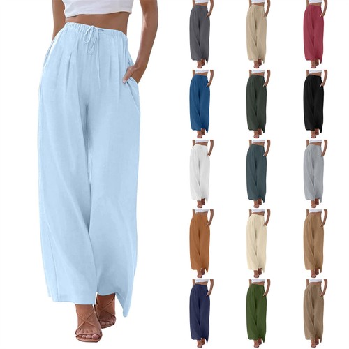 Damen leinenhose sommer weit - leinenhose,