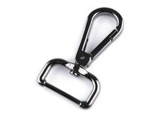 15)  1 Stück Karabiner Metall 25 mm oval silber schwarz gold messing drehbar