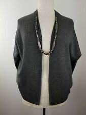 " Zweihundert " feiner Damen Cape Poncho Cardigan Jacke Jacket Coat Gr. L grau