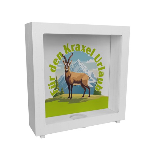 Steinbock rahmen spardose aus - steinbock,