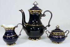 ILMENAU Graf Henneberg - KAFFEEKERN Kaffeeservice - CARMEN - GOLD Kobaltblau