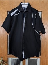 Nine Divine Kurzarm Hemd  Gr EU XL  Schwarz / Weiß 