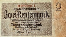 2 Rentenmark Schein 1937