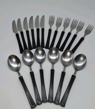 DDR Besteck Schwarz Plaste Kunststoff 18 Teile Rostfrei 