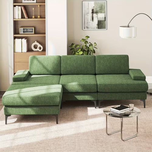 Moderner chenille ecksofa mit - moderner, chenille-ecksofa