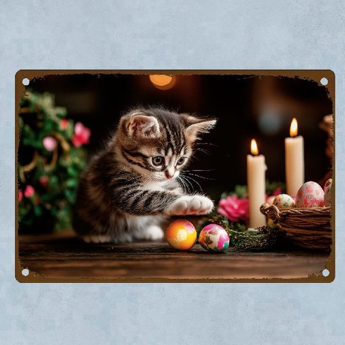 Blechschild ostern ostereier - ostern,