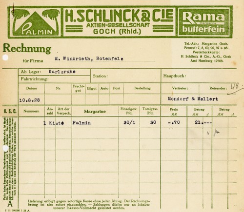 Rechnung schlinck palmin - rechnung,
