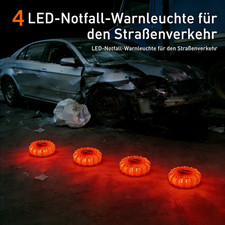 4× LED Warnleuchte mit Magnet