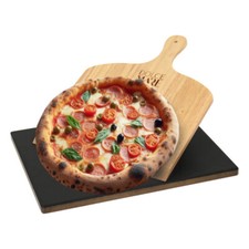 Premium Pizzastein Set Cordierit Brotbackstein Pizzaschieber 38 x 30 x 1,5