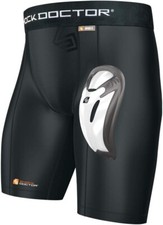 Shock Doctor Compression Short Bioflex Tiefschutz, Schwarz MMA Eishockey Fußball