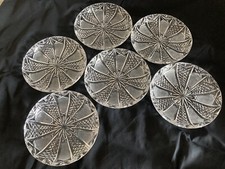 6 schöne schwere Glas Dessert Eisschalen Kompott Schalen mit Muster Top Zustand