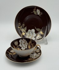 DDR Sammeltasse Tasse Gedeck Porzellan Lichte Schmiedefeld Goldrelief #KA208