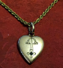 Modeschmuck- Goldfarben - Kette mit Anhänger- Vintage