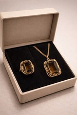 Vintage 333 gold rauchquarz - vintage,
