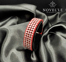 Novel-le Armband aus echtem Leder mit Swarovski Elementen für Damen Schmuck rot