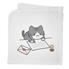 Babydecke/Tuch "Katze schreibt
