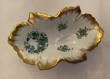 Herend Porzellan Blattschale Konfektschale Apponyi Grün