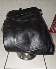 Schnür Lederhose Biker Jeans Bikerhose Schwarz Lederjeans Motorrad Chopper