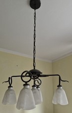 Hänge Lampe Decken Leuchte Schmiede Eisern mit 5 Leuchten "Landhausstil"