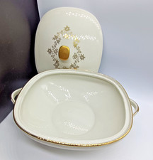 Eschenbach Deckelschüssel Terrine  groß Goldrand Elfenbein Suppenterrine