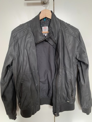 Oliver lederjacke grau l - s.,