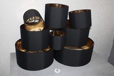 Stehlampe Lampenschirm Schwarz Gold Ersatzschirm E14 E27 E 27 Stoff Schirm