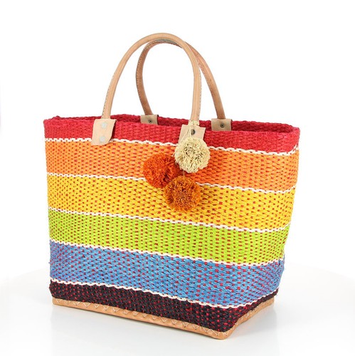 Bunte korbtasche sisal - korbtasche,