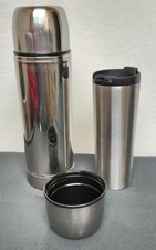 Thermoskanne mit 2 Bechern und 1 Thermobecher To-Go