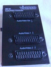 Scart Verteiler Switch AV VHS vivanco Audio Video Connector Kupplung