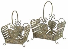 2er Set Metallkörbe Antik