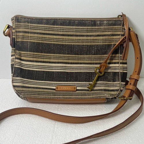 Fossil striped canvas - canvas, leather