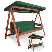 Hollywoodschaukel Gartenschaukel 4 Sitzer mit Sonnen Dach Schaukel Bank Holz 