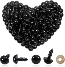 Sicherheitsaugen 150 Stück 10 mm Schwarz Kunststoff Knopfaugen mit